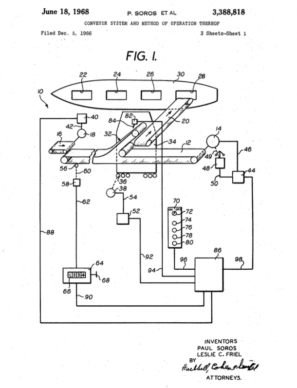 One of Paul Soros' patents that revolutionized bulk cargo shipping (source: Poly Archives)